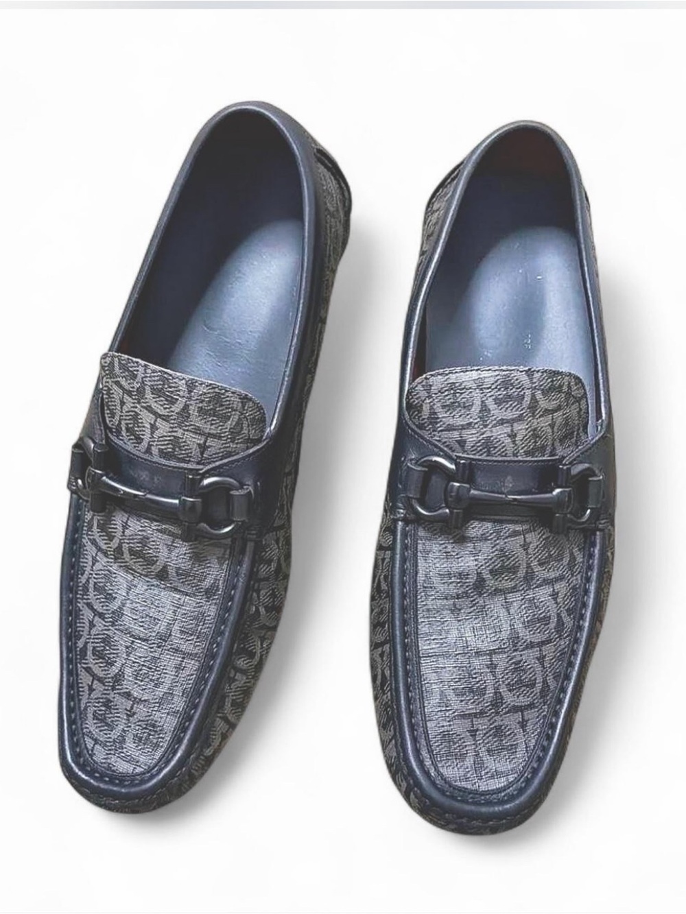 Salvatore Ferragamo Men’s Parigi 19 Logo Print Leather Loafers 11 E Italy Made